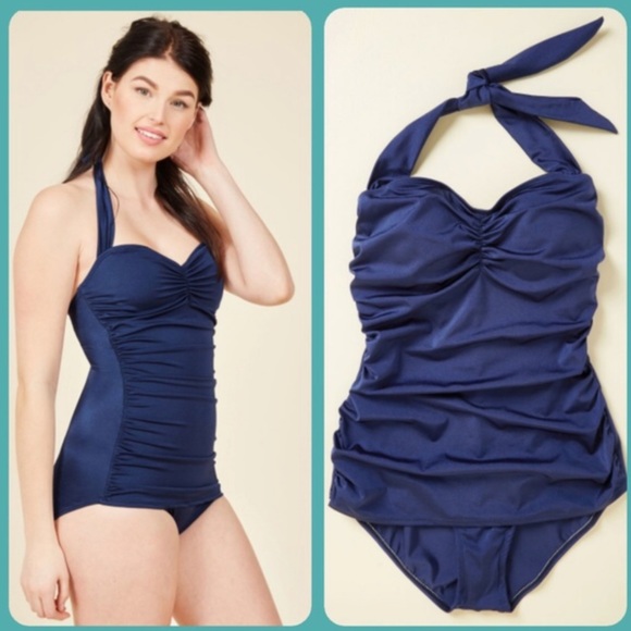 Modcloth Other - NWT ModCloth bathing beauty navy swimsuit